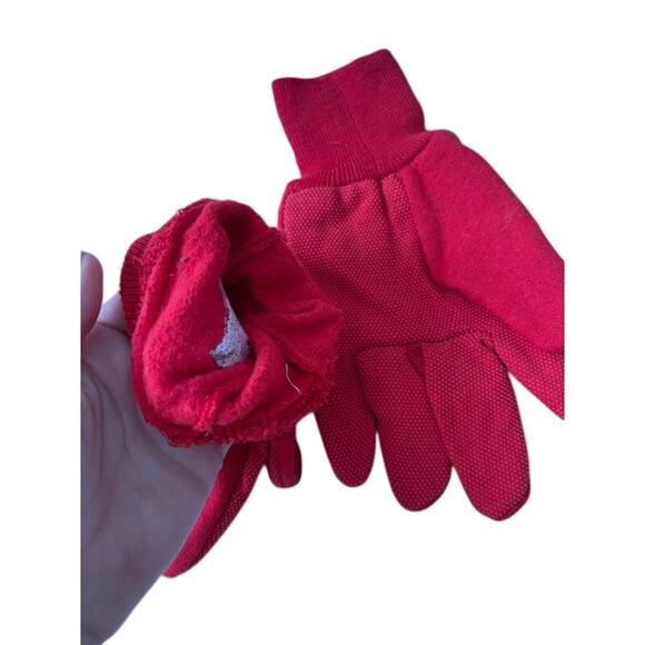 Vintage 90s Embroidered Detroit Red Wings Hockey Red Jersey Gloves - Picture 3 of 5